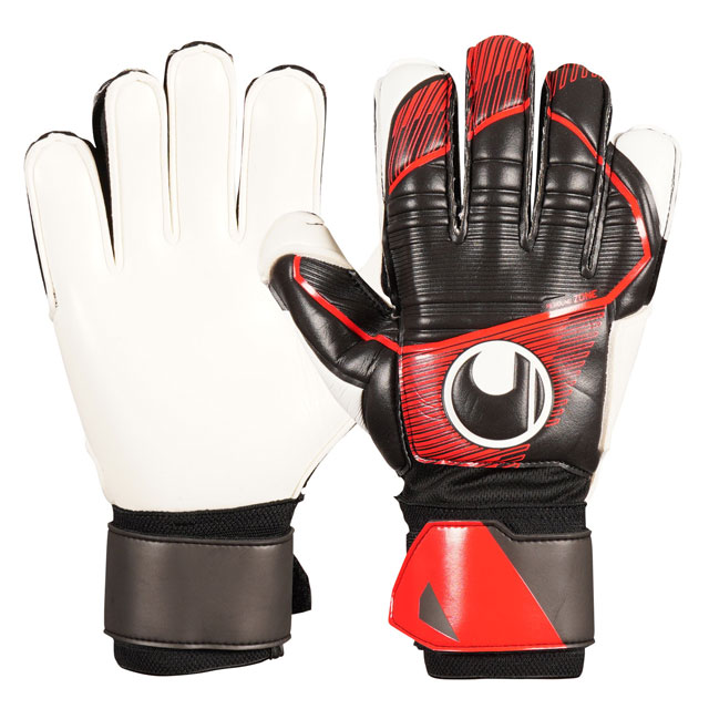 【ウールシュポルト】 サッカー キーパーグローブ パワーライン ソフト フレックスフレーム ブラック ゴールキーパー用品 【uhlsport2023FW】 1011310-01