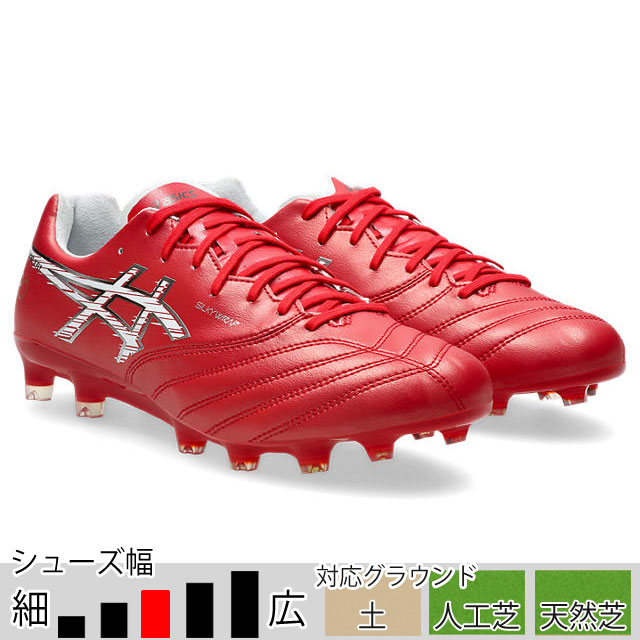 アシックス サッカースパイク DSライト X-FLY PRO 3 クラシックレッド ホワイト 土 人工芝 天然芝 【asics2025Q1】 1101A072-600