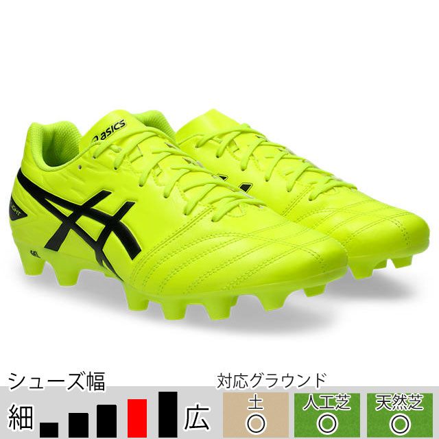  アシックス サッカースパイク DSライト CLUB イエロー ブラック ワイドモデル 土 人工芝 天然芝 （asics2025Q1） 1103A097-750 ※feb