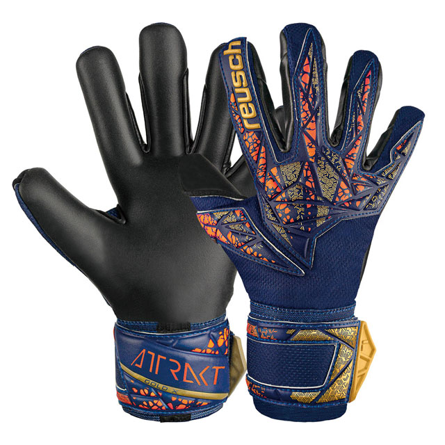 ロイシュ サッカー キーパーグローブ アトラクト ゴールド X プレミアムブルー 【reusch】 5460945-4411 ※返品・交換・キャンセル不可商品
