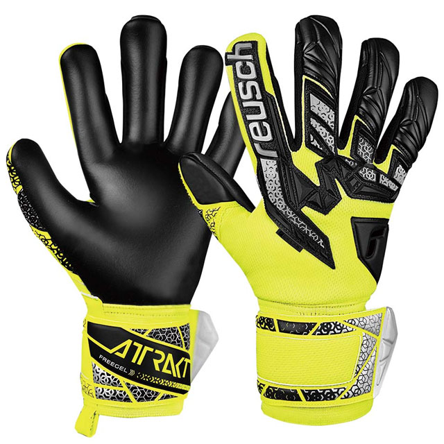 ロイシュ サッカー キーパーグローブ アトラクト フリーゲル シルバー ゴールキーパー用品 セイフティイエロー reusch 5560235-2025