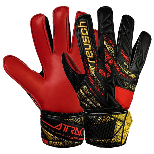ロイシュ サッカー キーパーグローブ アトラクト ソリッド ジュニア ブラック ゴールド ゴールキーパー用品 【reusch】 5562515-7075