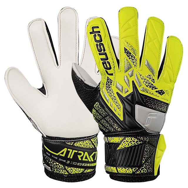 ロイシュ サッカー キーパーグローブ ジュニア アトラクト ソリッド ブラック セイフティイエロー ゴールキーパー用品 reusch 5562515-7752