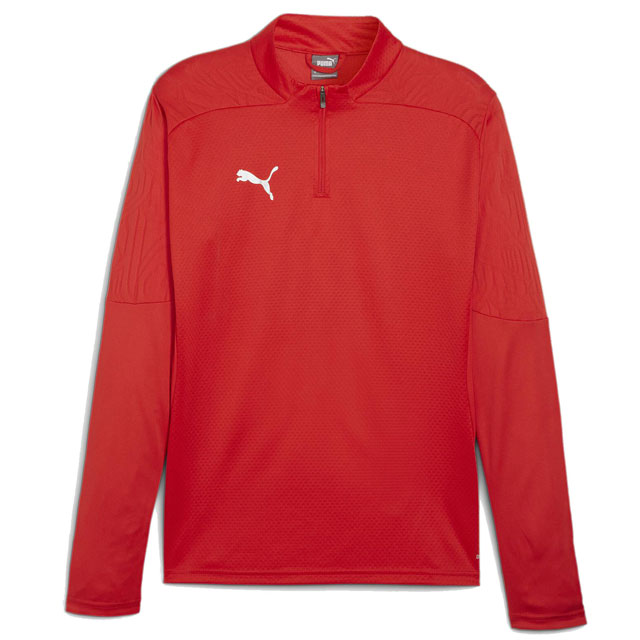 プーマ サッカー フットサル TEAMFINAL トレーニング 1/4ジップトップ 長袖 プルオーバー プーマレッド 659366-01 ※返品・交換・キャンセル不可
