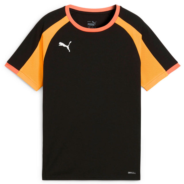 プーマ サッカー フットサル ジュニア INDIVIDUALLIGA SSシャツ JR プーマブラック ヒートファイアー 半袖 プラシャツ Tシャツ 659806-07