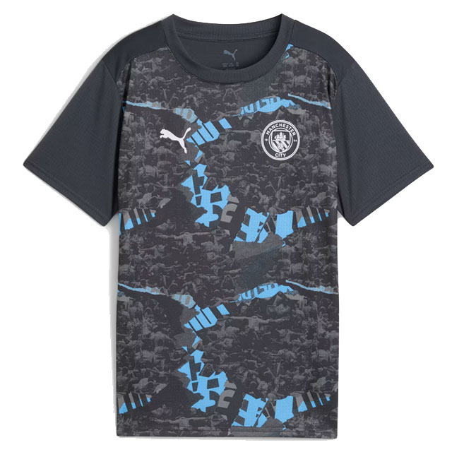 プーマ サッカー ジュニア マンチェスターシティ FC 2025-26 プレマッチ 半袖シャツ グレー PUMA2025SS 779157-74