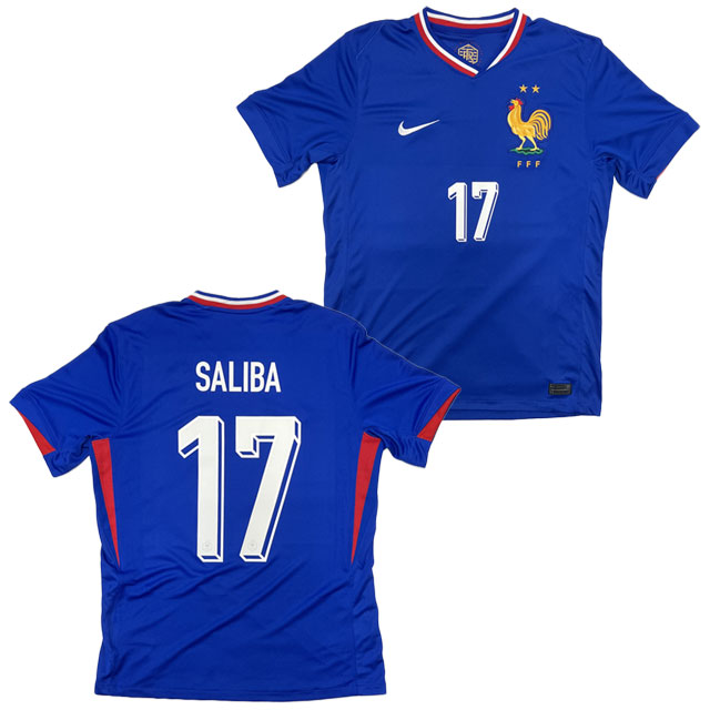 28％OFF！ ナイキ サッカー レプリカユニフォーム フランス代表 FFF 24 スタジアムジャージー SS ホーム  #17 ウィリアン・サリバ ネーム入り FJ1259-NUMBER-13