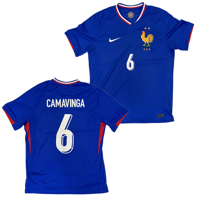 28％OFF！ ナイキ サッカー レプリカユニフォーム フランス代表 FFF 24 スタジアムジャージー ホーム #6 エドゥアルド・カマヴィンガ ネーム入り FJ1259-NUMBER-6