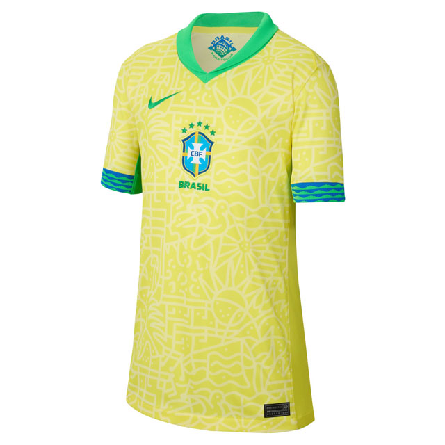 38％OFF！ ナイキ サッカー レプリカユニフォーム ジュニア ブラジル代表 CBF 24シーズン スタジアム ホーム ジャージー S/S イエロー 【NIKE2024SU】 FJ4409-706
