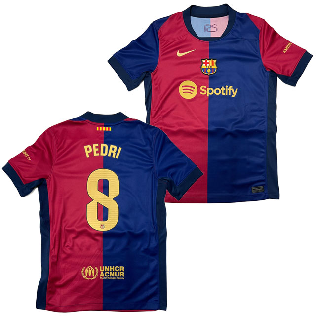 ナイキ サッカー レプリカウェア FC バルセロナ FCB 24-25 ホーム レプリカユニフォーム #6 ペドリ ネーム入り FN9153-NUMBER-8