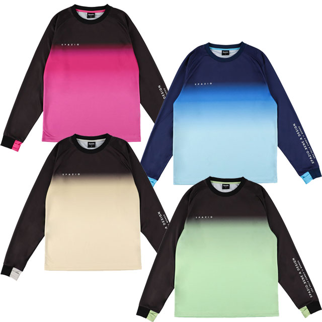 スパッツィオ サッカー フットサル グラデーションロングプラシャツ 長袖 プラクティスシャツ ロンT Tシャツ SPAZIO2024FW GE1020