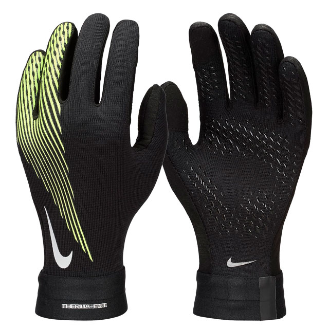 ナイキ サッカー フットサル 手袋 フィールドグローブ ジュニア Therma-FIT アカデミー サッカーグローブ ブラック ボルト 防寒 小物 アクセサリー HF0547-010