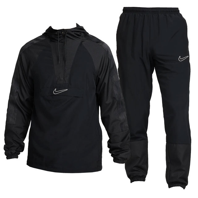 ナイキ サッカー フットサル ACD+ ANORAK アカデミープラス アノラックジャケット ロングパンツ 上下セット ブラック NIKE2025SS HJ3751-HJ3757-010