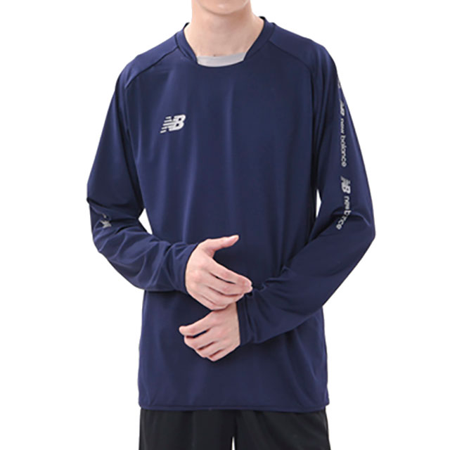 ニューバランス サッカー フットサル トレーニングウェア ミドルレイヤートップ クルー ネイビー JMTF1023-NAG ※返品・交換・キャンセル不可商品