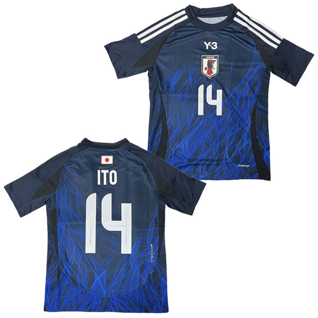 アディダス キッズ サッカー日本代表 2024 ホーム レプリカ ユニフォーム #14 伊東 純也 ネーム入り 【adidas2024FW】 JMU99-NUMBER-14