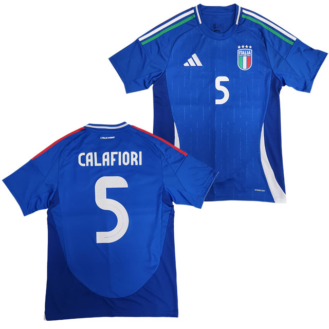 24％OFF！ アディダス サッカー レプリカユニフォーム イタリア代表 24 ホーム レプリカユニフォーム ブルー#5 リッカルド・カラフィオーリ ネーム入り JSW38-NUMBER-5