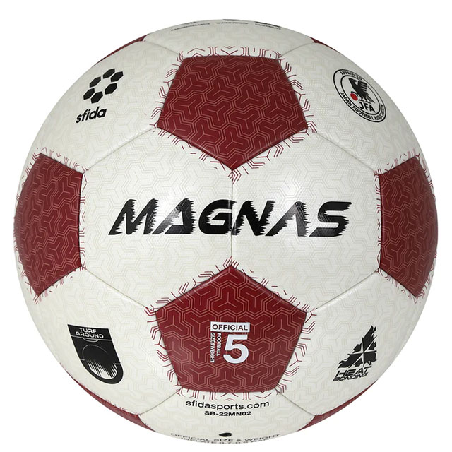 【スフィーダ】 サッカーボール MAGNAS （芝用） 5号球 ホワイト バーガンディ JFA検定球 サーマル製法 SB23MN02-WHTBGDY ※9736