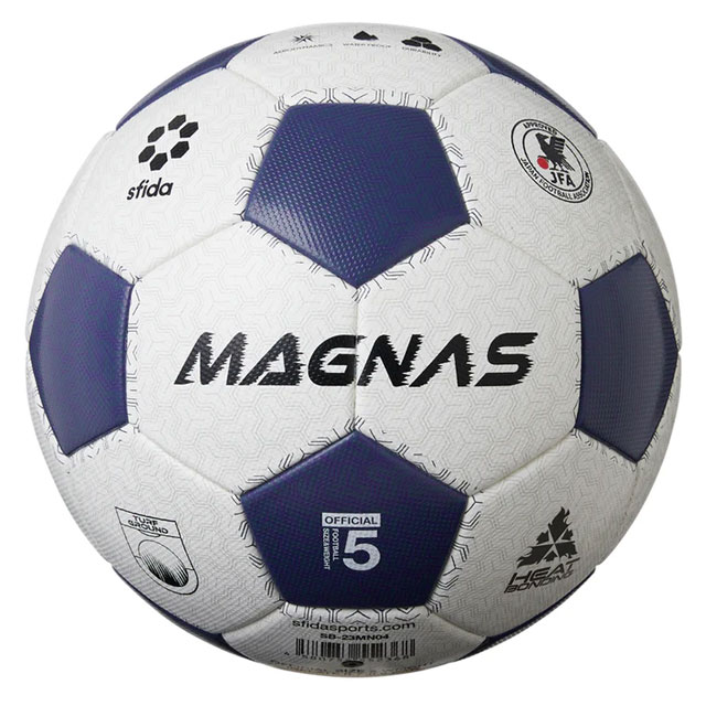 スフィーダ サッカーボール MAGNAS 芝用 5号球 ホワイト パープル サーマル製法 検定球 SB23MN04-WHTPPL